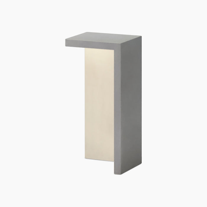 Empty Outdoor LED Floor Lamp in Lacquered Concrete Grey (21.75-Inch).