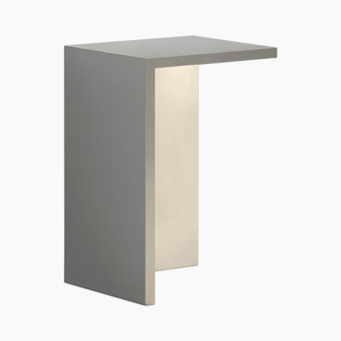 Empty Outdoor LED Floor Lamp in Lacquered Concrete Grey (27.5-Inch).