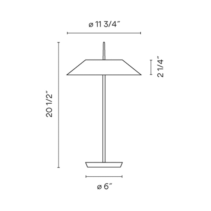Mayfair LED Table Lamp - line drawing.