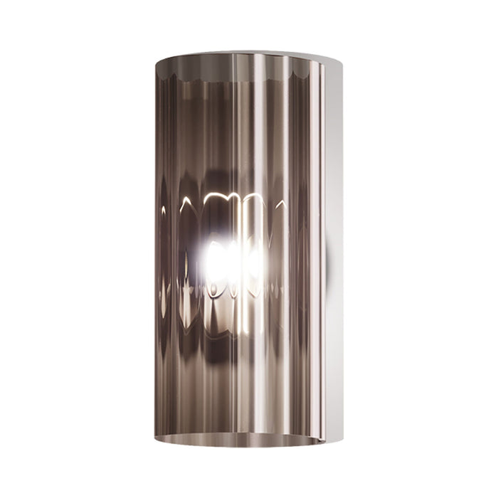 Armonia Wall Light in Matt Black Nickel/Smoky Striped Glass (6-Inch).