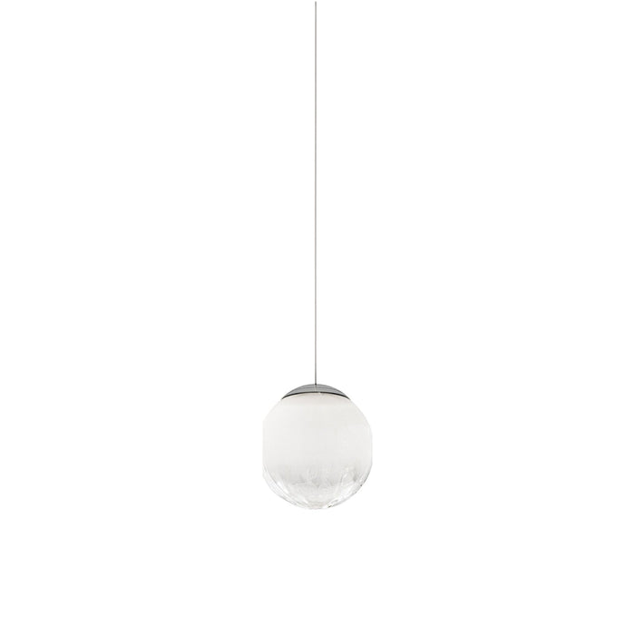 Puppet LED Pendant Light in Glossy Chrome /White Shaded (Small).