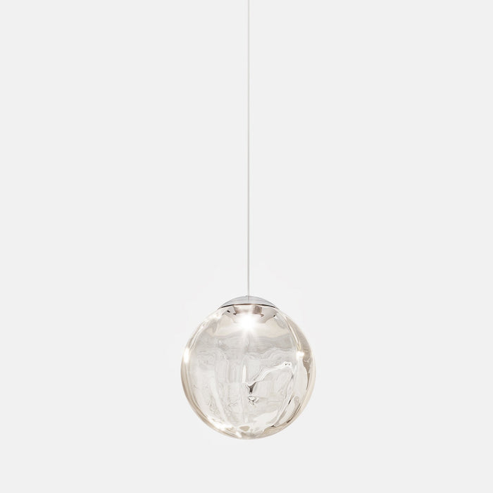 Puppet LED Pendant Light in Glossy Chrome /Smoky Transparent (Large).