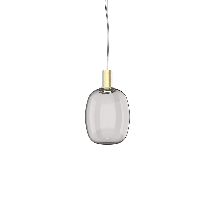 Riflesso LED Pendant Light in Matt Gold 3/Smoky Transparent (Small).