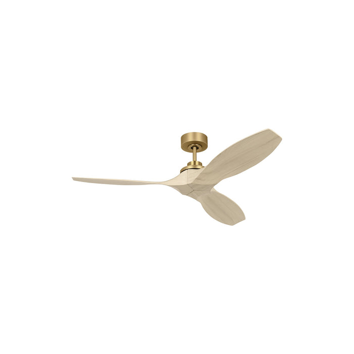 Collins Outdoor Ceiling Fan in Brushed Brass/Washed White Oak (52-Inch).