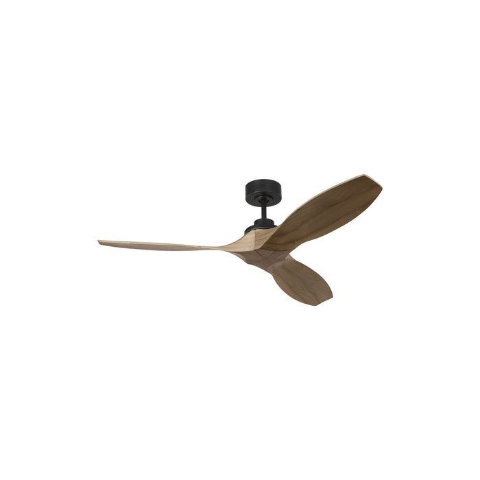 Collins Outdoor Ceiling Fan in Midnight Black/Natural Honey (52-Inch).