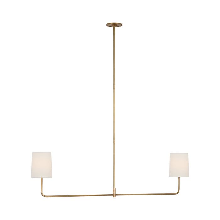 Go Lightly Linear Chandelier in Soft Brass/Linen (2-Light).