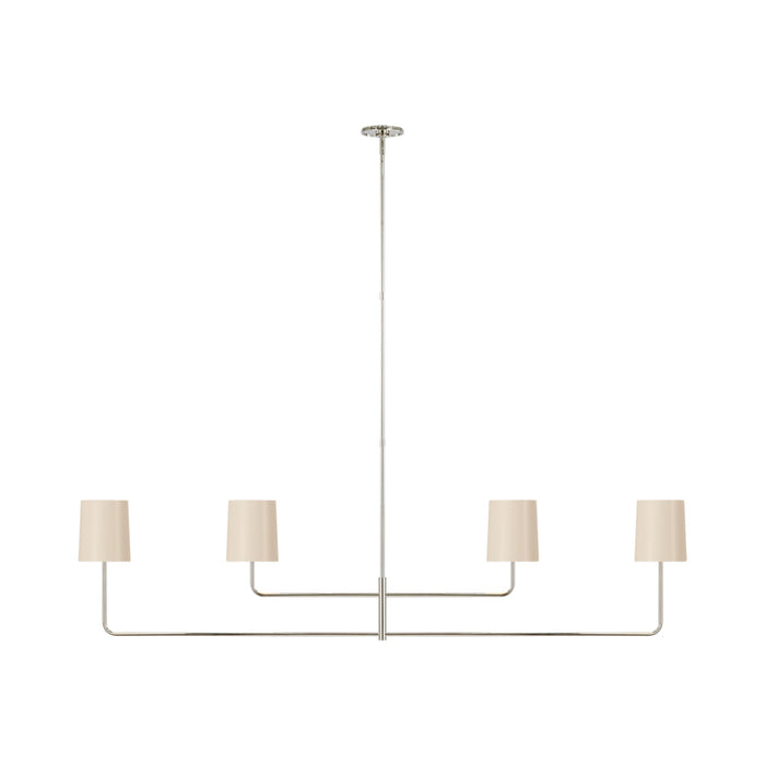 Go Lightly Linear Chandelier in Polished Nickel/China White (4-Light).