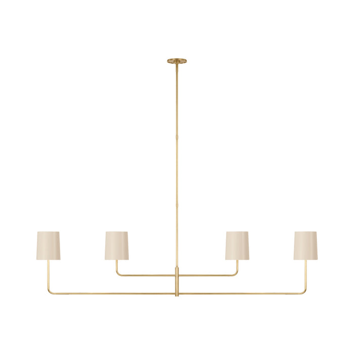 Go Lightly Linear Chandelier in Soft Brass/China White (4-Light).