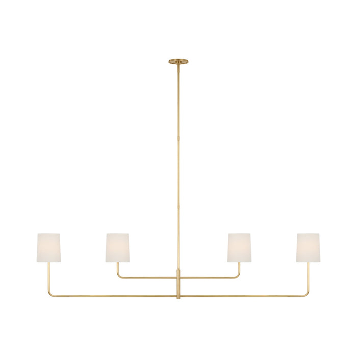 Go Lightly Linear Chandelier in Soft Brass/Linen (4-Light).