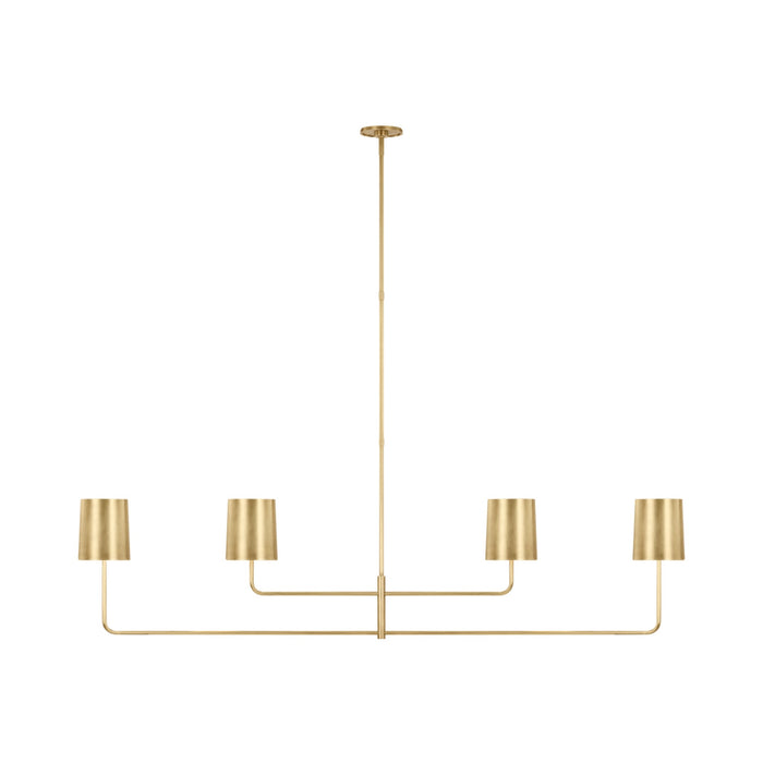 Go Lightly Linear Chandelier in Soft Brass (4-Light).