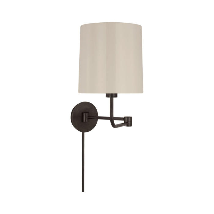 Go Lightly Swing Arm Wall Light in Bronze/China White.