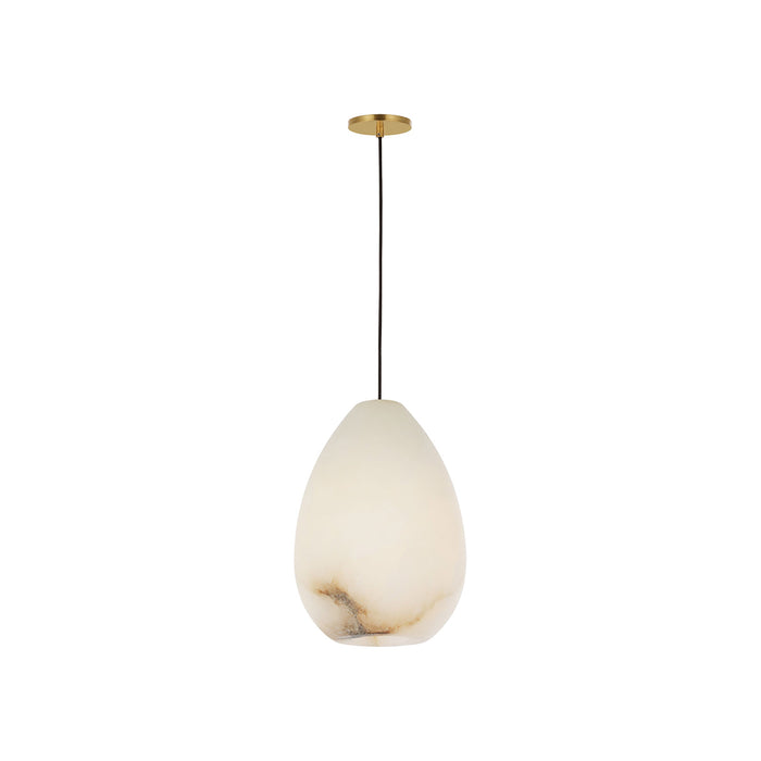 Alina Pendant Light in Hand Rubbed Antique Brass/Alabaster (Small).