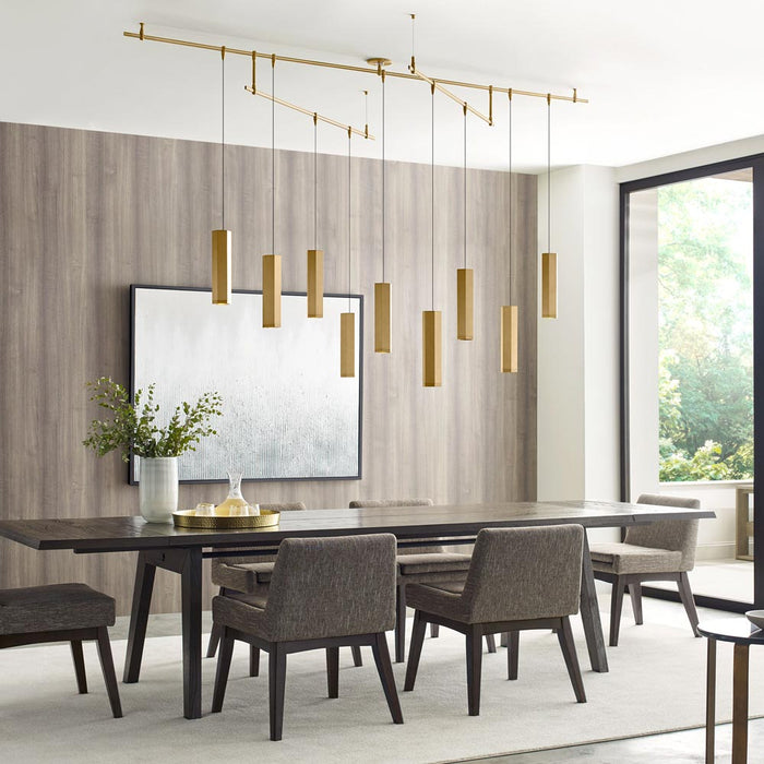Blok Small Low Voltage Pendant Light in dining room.