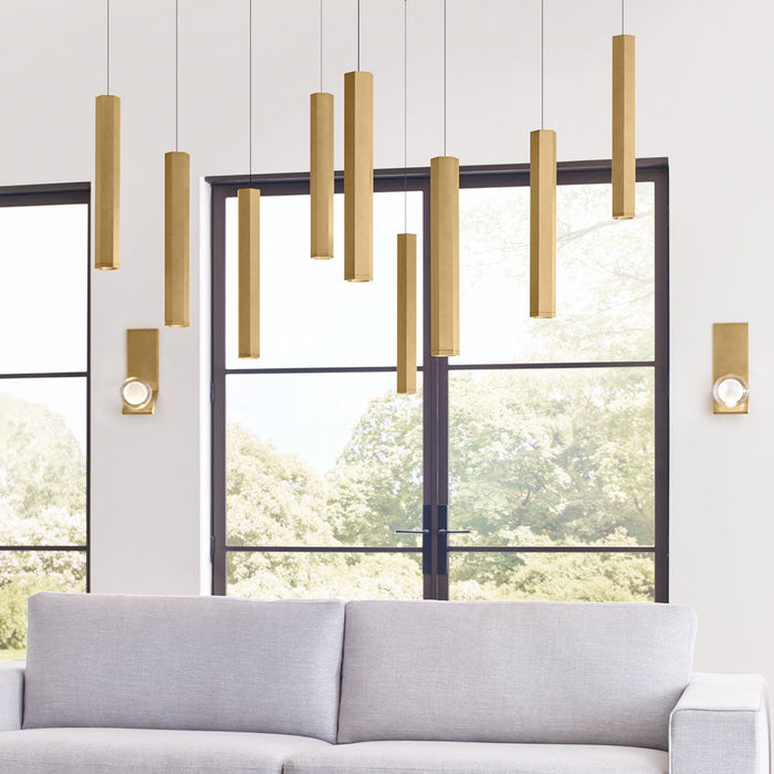 Blok Small Low Voltage Pendant Light in living room.