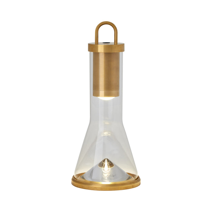 Kandella LED Table Lamp in Natural Brass.