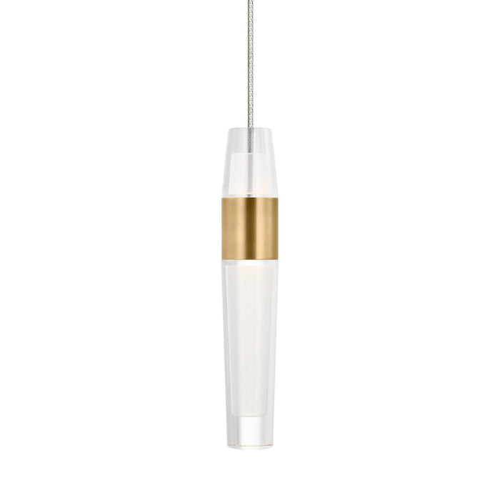 Lassell Mini LED Pendant Light in Natural Brass (9.3-Inch).