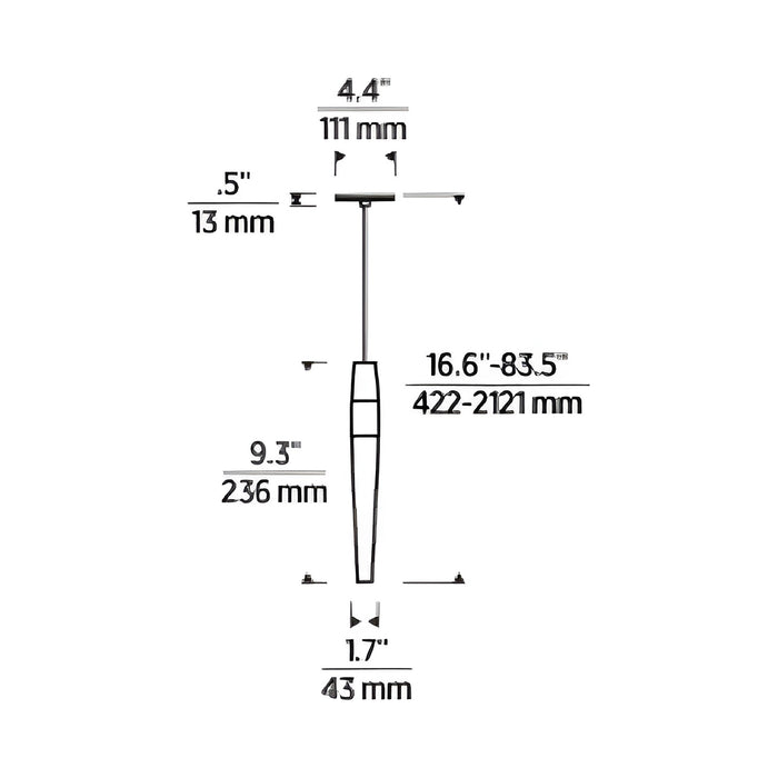 Lassell Mini LED Pendant Light - line drawing.