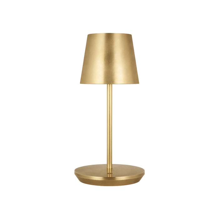 Nevis LED Table Lamp in Hand Rubbed Antique Brass (Small).