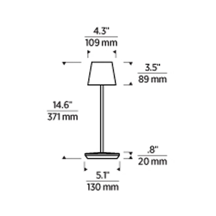Nevis LED Table Lamp - line drawing.