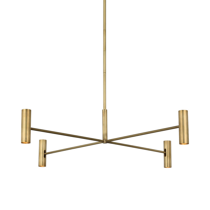 Ponte LED Chandelier in Hand Rubbed Antique Brass.