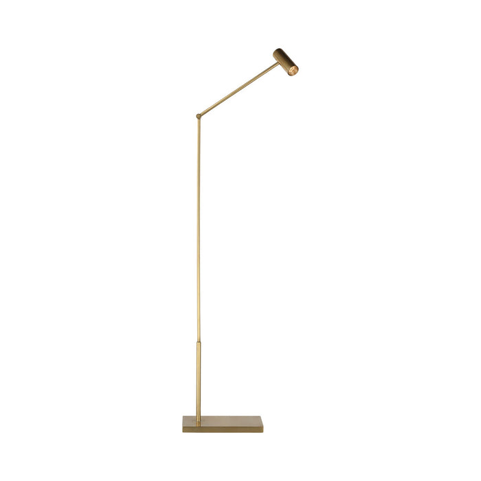 Ponte LED Floor Lamp in Hand Rubbed Antique Brass.