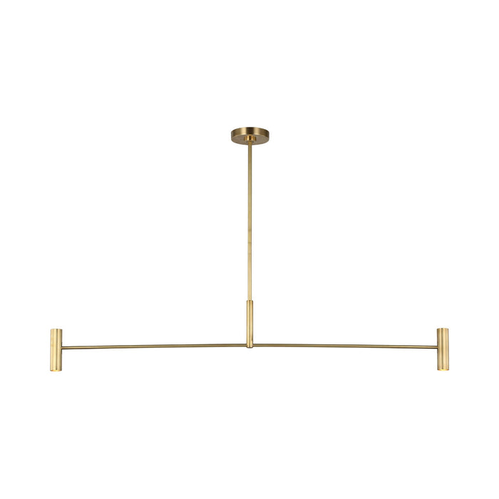 Ponte Linear LED Chandelier in Hand Rubbed Antique Brass.