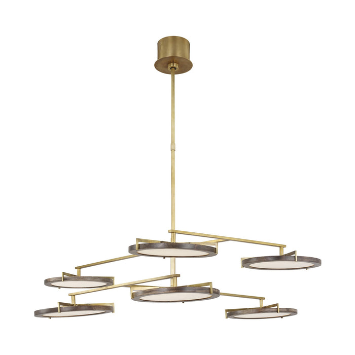 Shuffle LED Chandelier in Natural Brass (Large).