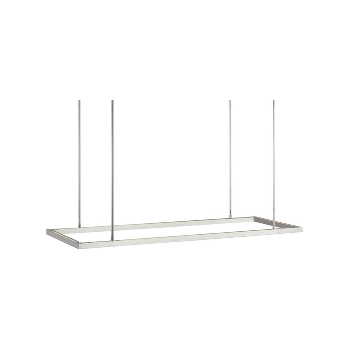Stagger Halo LED Linear Pendant Light in Polished Stainless Steel (50-Inch/Down).