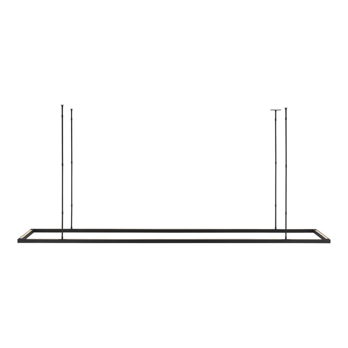 Stagger Halo LED Linear Pendant Light in Nightshade Black (84-Inch/Up).