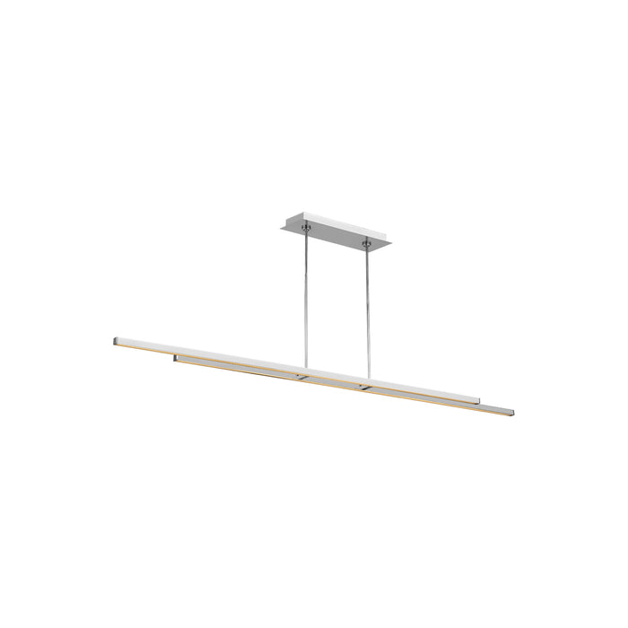 Stagger LED Linear Pendant Light in Polished Stainless Steel (84-Inch).