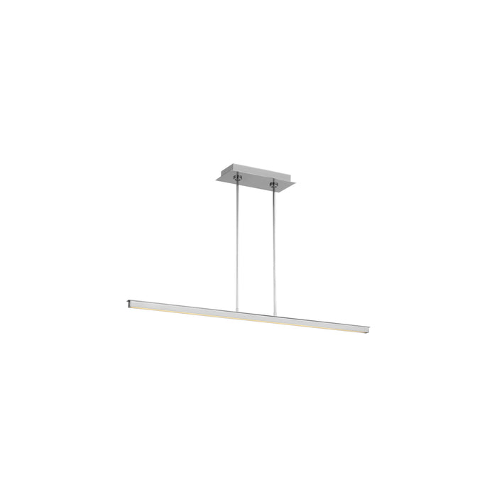 Stagger LED Linear Pendant Light in Polished Stainless Steel (48-Inch).