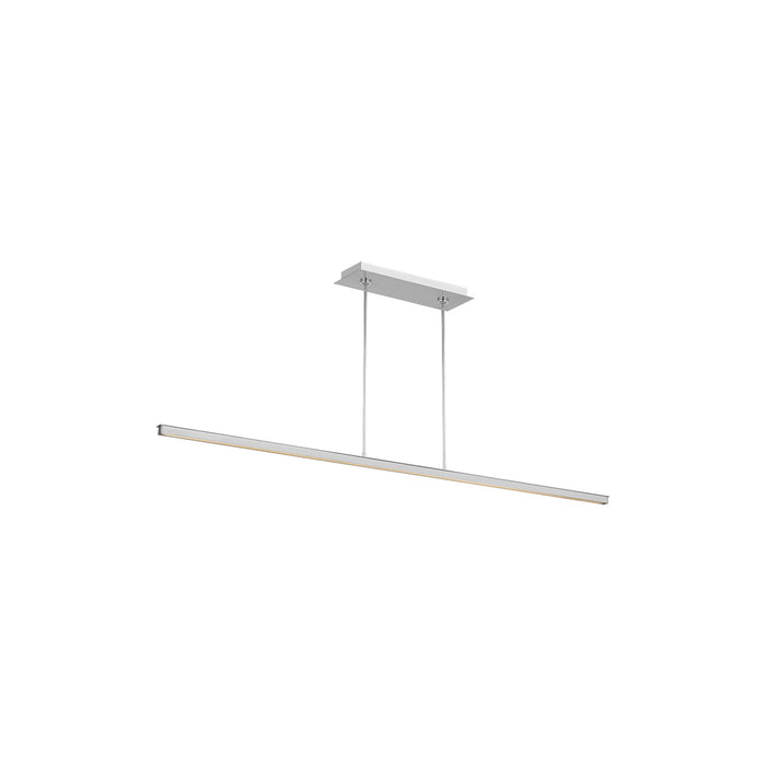 Stagger LED Linear Pendant Light in Polished Stainless Steel (72-Inch).