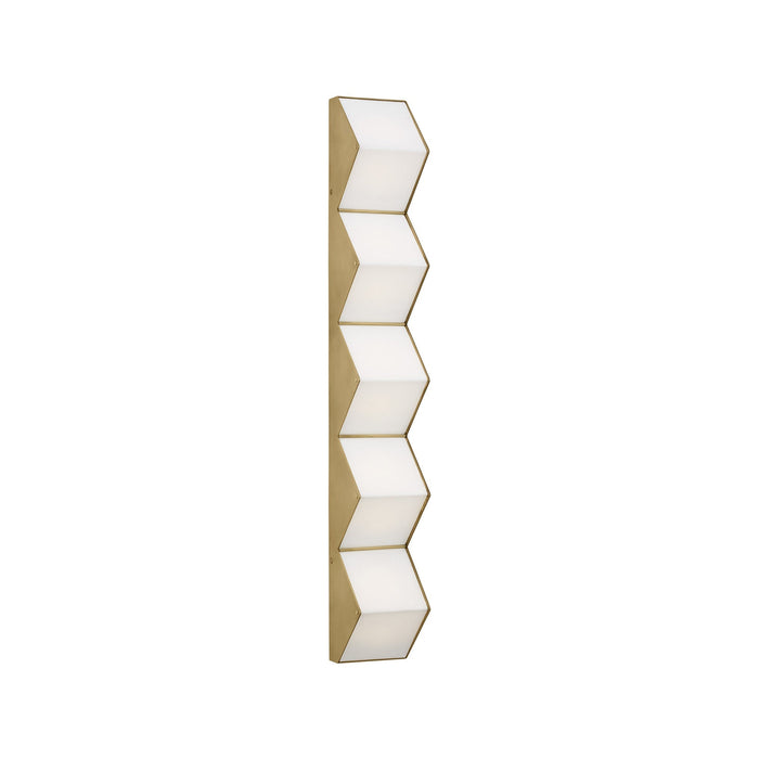 Zig Zag LED Wall Light in Natural Brass (X-Large).