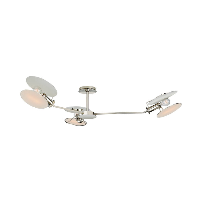 Osiris Asymmetric Semi Flush Mount Ceiling Light in Polished Nickel (Large).