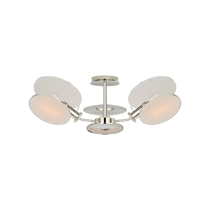 Osiris Asymmetric Semi Flush Mount Ceiling Light in Polished Nickel (Medium).