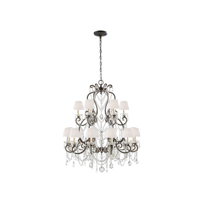 Adrianna Chandelier in Antiqued Gild (Medium).