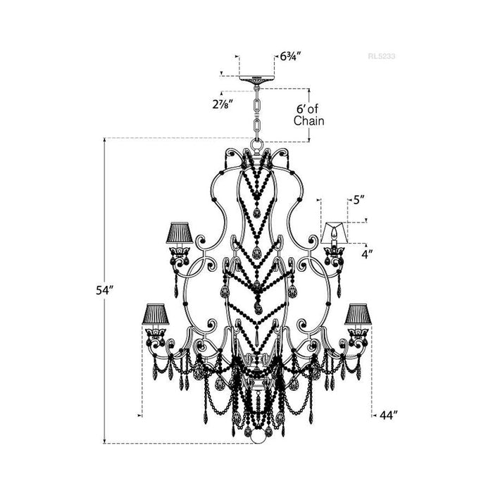 Adrianna Chandelier - line drawing.