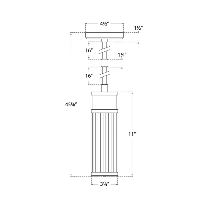 Allen Mini Pendant Light - line drawing.