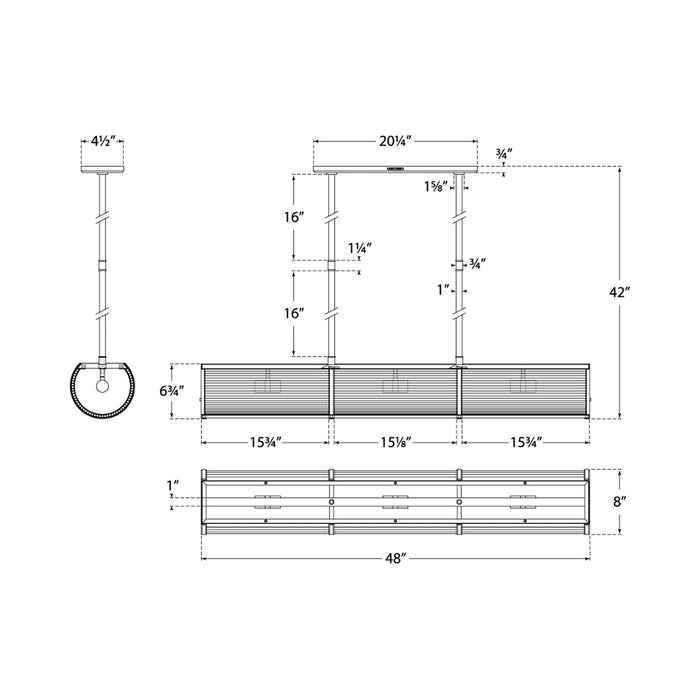 Allen Pendant Light - line drawing.