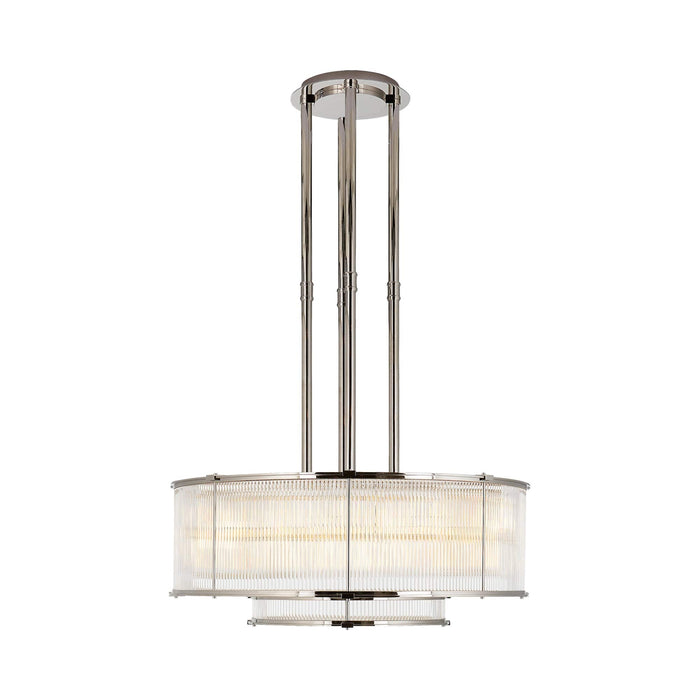 Allen Tiered Chandelier in Polished Nickel.