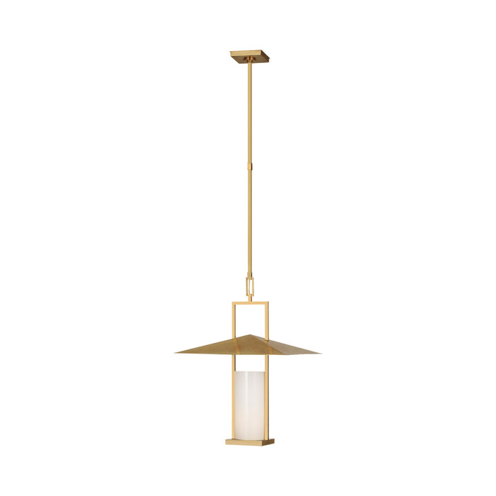 Amity Pendant Light in Antique Brass (White Glass/18-Inch).