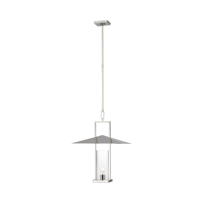 Amity Pendant Light in Polished Nickel (Clear Glass/18-Inch).