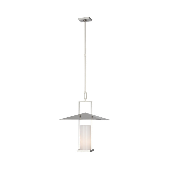 Amity Pendant Light in Polished Nickel (White Glass/18-Inch).