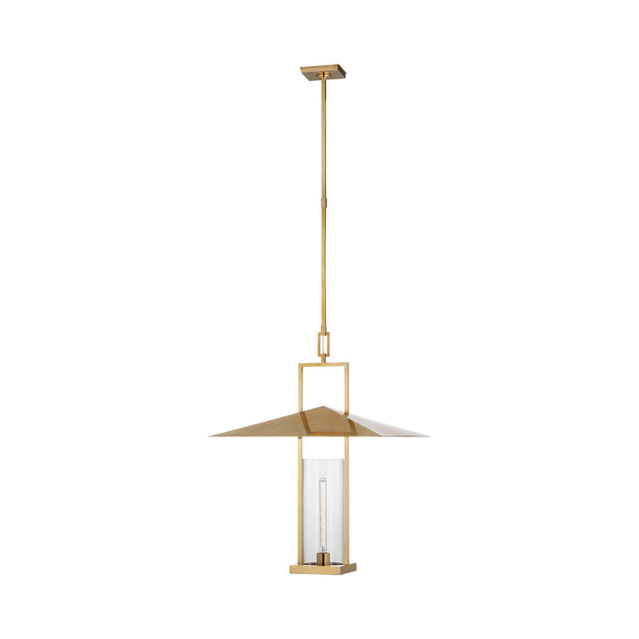 Amity Pendant Light in Antique-Burnished Brass (Clear Glass/23-Inch).