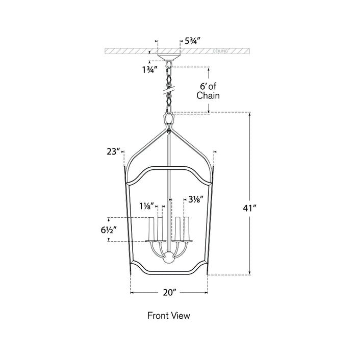 Ancaster Pendant Light - line drawing.