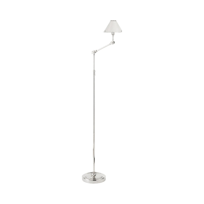 Anette Floor Lamp in Polished Nickel.