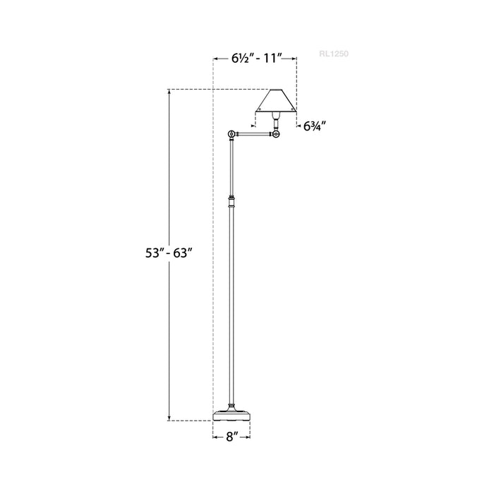 Anette Floor Lamp - line drawing.