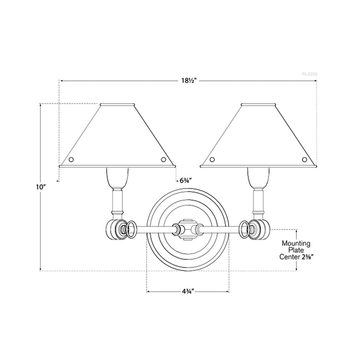 Anette Wall Light - line drawing.