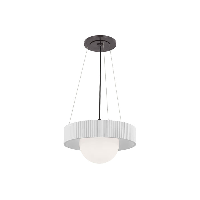 Arena Chandelier in Bronze/White Glass (Matte White/18-Inch).