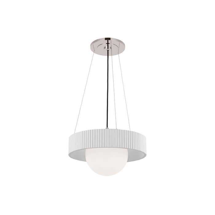 Arena Chandelier in Polished Nickel/White Glass (Matte White/18-Inch).